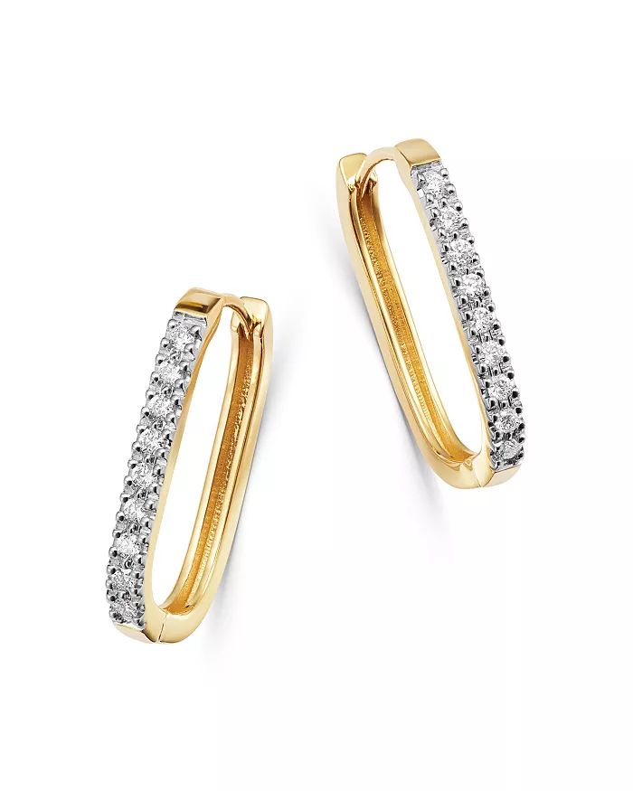 Diamond Square Hoop Earrings in 14K Yellow Gold - 100% Exclusive | Bloomingdale's (US)