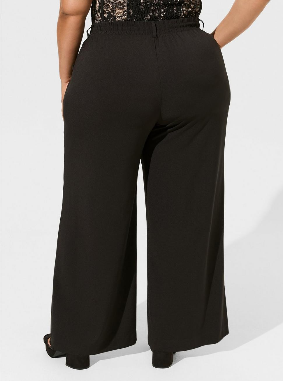 Wide Leg Stretch Crepe High-Rise Pant | Torrid (US & Canada)