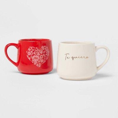 15oz 2pk Stoneware Spanish Mug Set - Threshold™ | Target