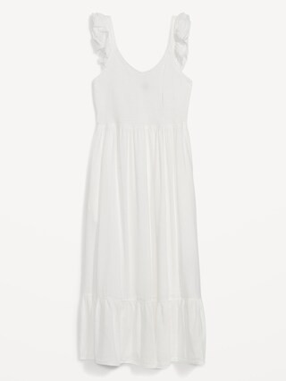 Fit & Flare Flutter Sleeve Smocked Midi Dress for Women | Old Navy (US)