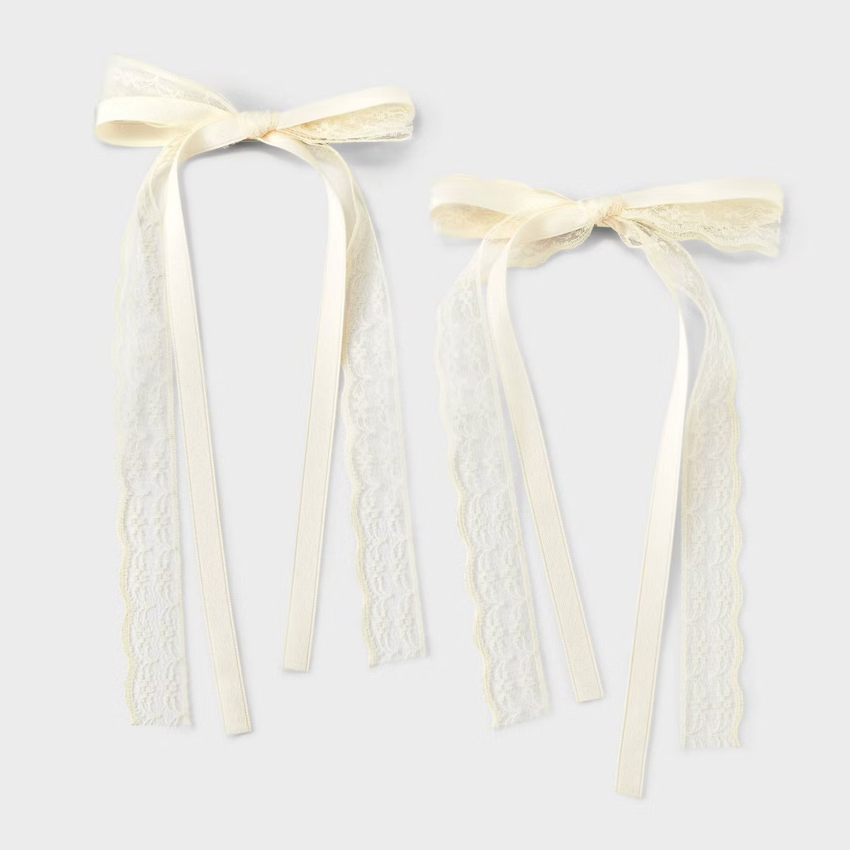 Lace Bow Hair Barrette Set 2pc - Wild Fable™ Ivory | Target