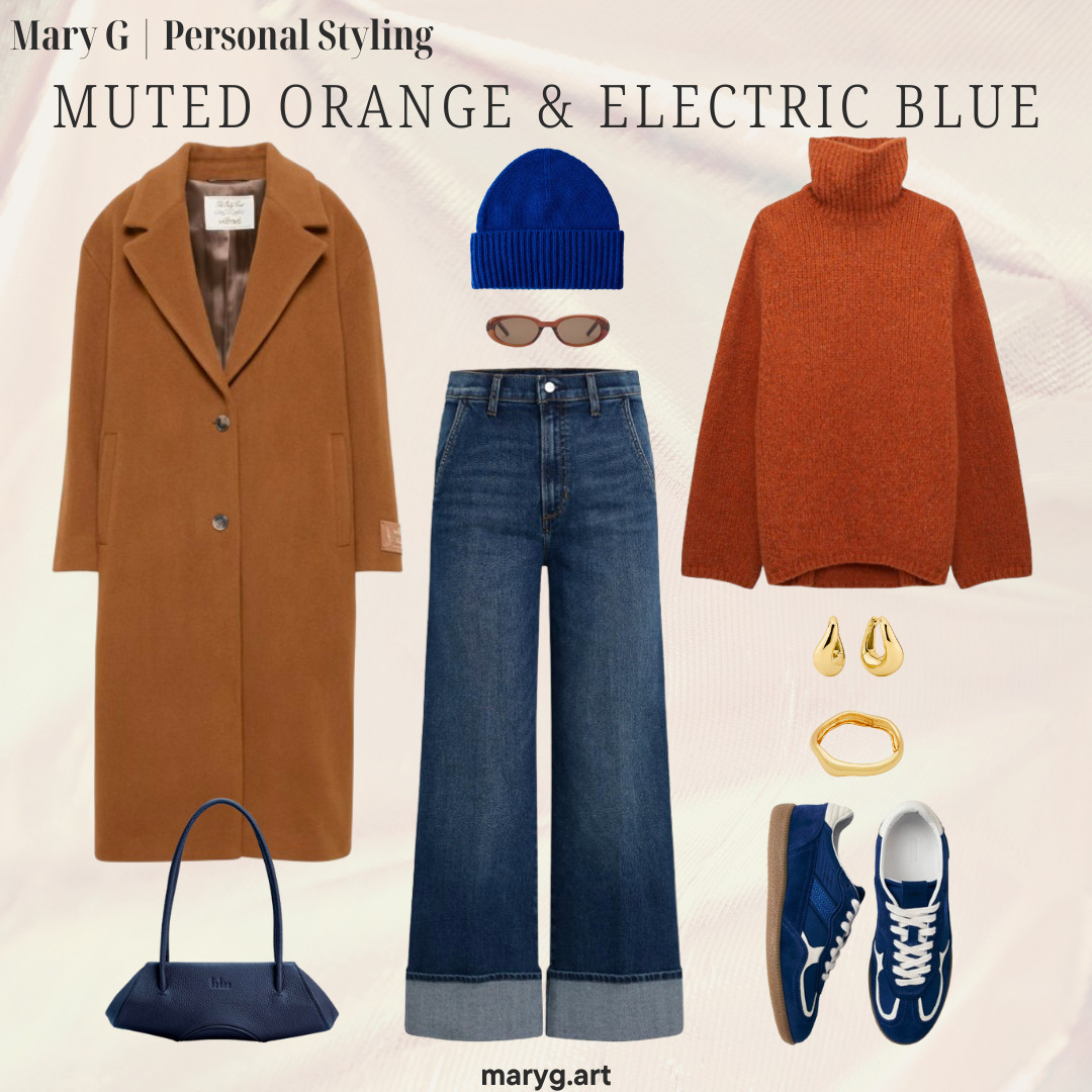 Muted Orange & Blue Outfit 

 #LTKStyleTip #LTKItBag