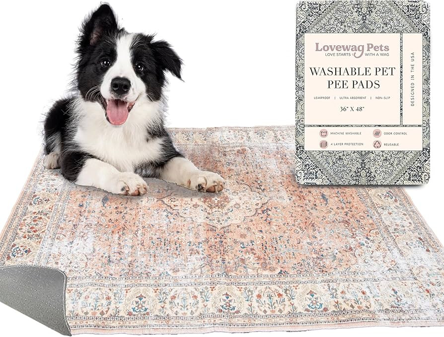 Lovewag Washable Pee Pads for Dogs | Anti Slip Reusable Pee Pads | Super Absorbent and 100% Water... | Amazon (US)