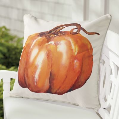 Watercolor Short Stem Pumpkin Pillow | Grandin Road | Grandin Road