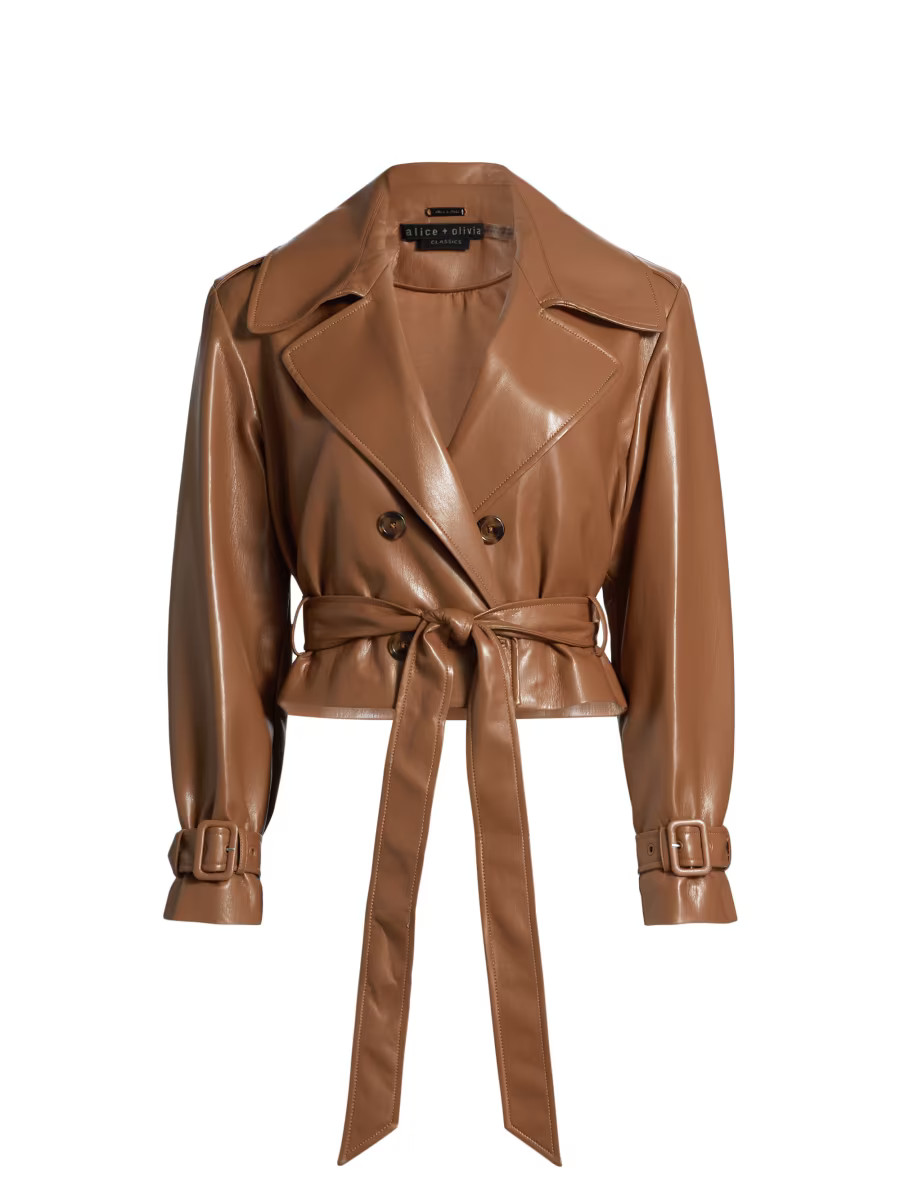 Keith Faux Leather Crop Trench Coat | Saks Fifth Avenue