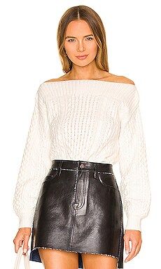 1. STATE Off Shoulder Cable Sweater in Antique White from Revolve.com | Revolve Clothing (Global)
