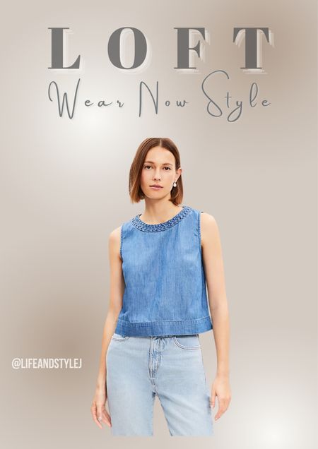 Pair it with shorts and sandals for a casual daytime look, or dress it up with linen trousers and wedges for an evening out. Embrace the laid-back charm of summer with the Chambray Braided Neck Shell and elevate your wardrobe with ease. 

#LTKstyletip #LTKfindsunder100 #LTKover40