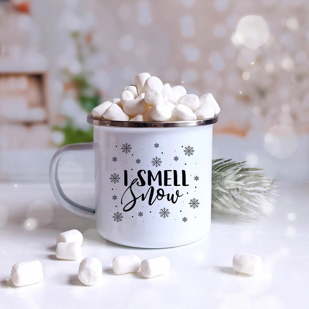 I Smell Snow Enamel Mug Secret Santa Gift Funny Snow Lover - Etsy | Etsy (US)