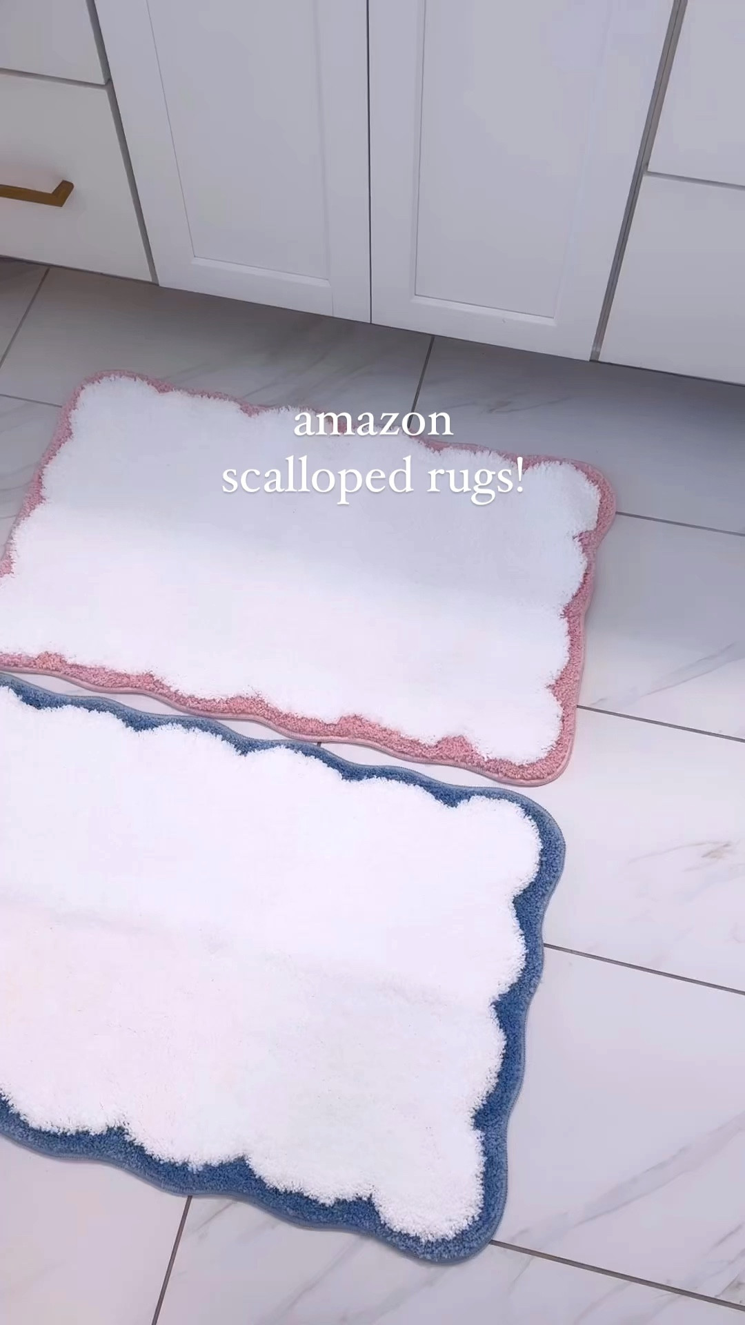 Scalloped bathroom rugs! #bathroom #rug #scalloped