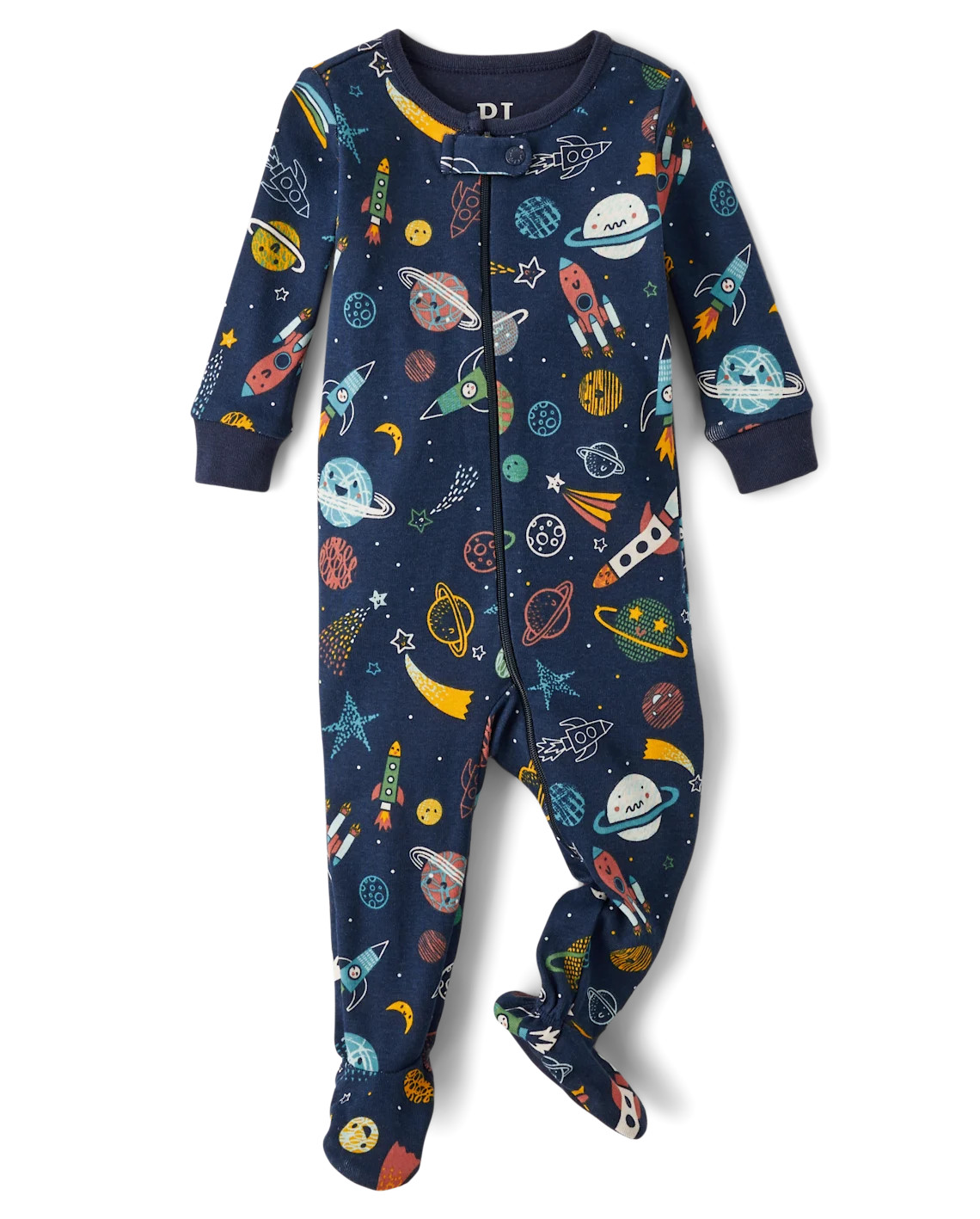 Baby And Toddler Boys Space Snug Fit Cotton Footed One Piece Pajamas - blue | The Children's Place