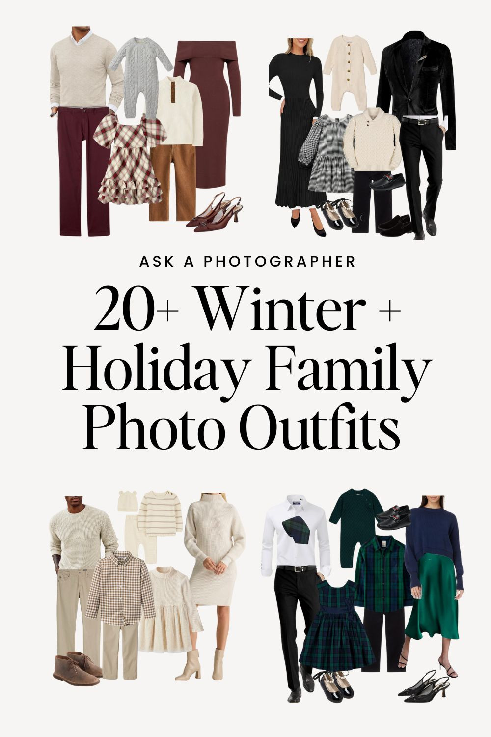 Your complete guide to winter + holiday family photo outfits ❄️✨ Curated by a photographer, these looks include cozy neutrals, plaid family outfits, sweater dresses, velvet looks, and coordinated winter color palettes for everyone—men, women, kids, and babies. Perfect for Christmas photos, holiday cards, winter family sessions, and indoor or outdoor photoshoots. Linking my fav pieces but see the whole guide on my blog.

VIEW THE POST HERE:https://blog.brittanybekas.com/style/winter-holiday-family-photo-outfit-ideas/

winter family photo outfits · holiday photo outfits · Christmas picture outfits · coordinated family outfits · winter neutrals · plaid holiday outfits · what to wear for winter photos 

 

#LTKHoliday #LTKKids #LTKMens