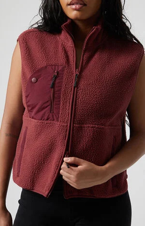 PAC 1980 Active Ski Fleece Back Track Sherpa Vest | PacSun