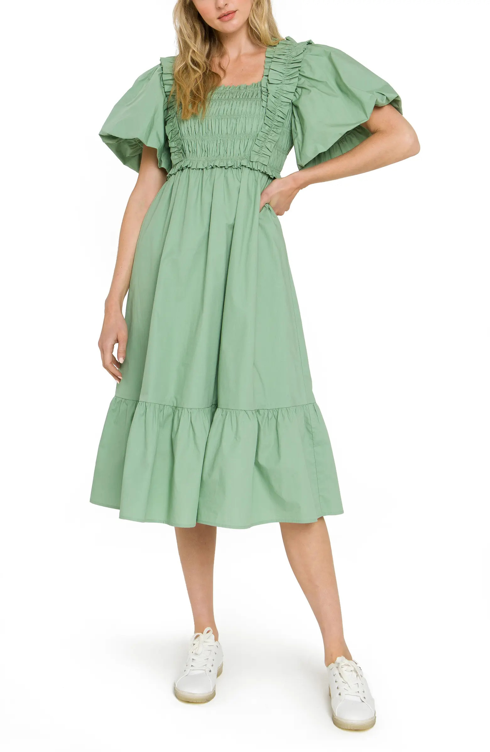 Ruffle Smocked Cotton Dress | Nordstrom
