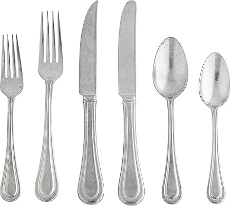 Lenox 893079 Textured Neutrals 24-Piece Flatware Set | Amazon (US)