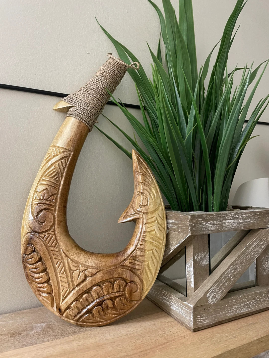 Variety of Stunning Wall Decor Plaques - Hand-made Solid Wood Polynesian Hei Makaus (fish Hooks) ... | Etsy (US)