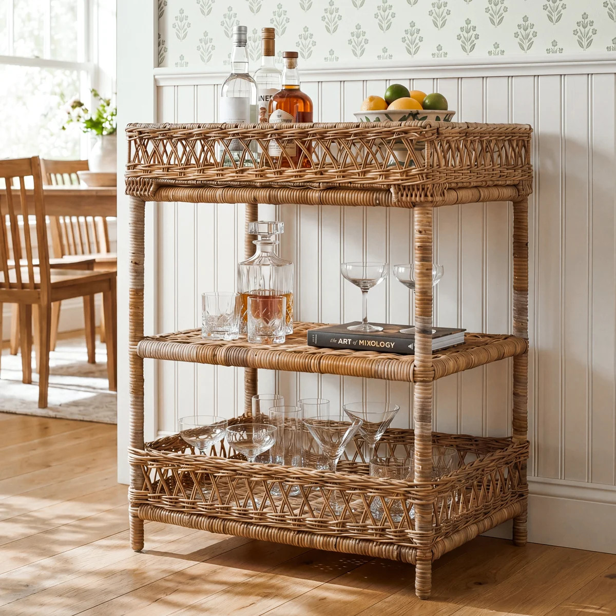 Arloe Wicker Bar Cart | Wayfair North America