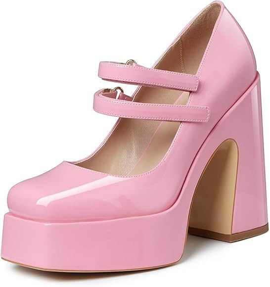 Erocalli Platform Mary Janes for Women Fashion Chunky High Heels Platform Pumps | Amazon (US)