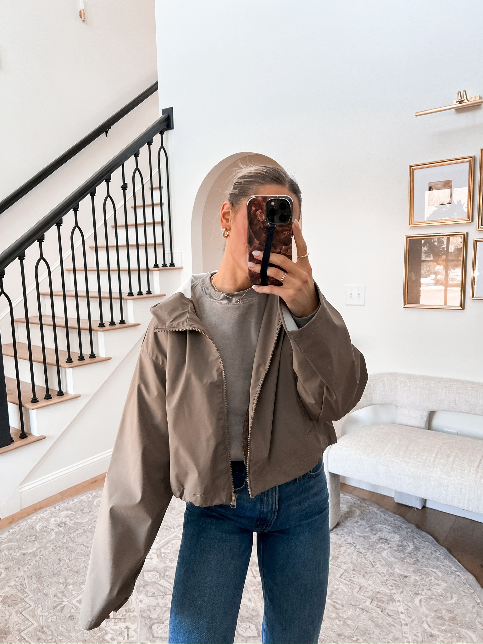 Cute little cropped rain jacket! Also has a waist tie to make it more fitted.

Wearing a size small! 🫶🏻

#LTKstyletip #LTKfindsunder100 #LTKSeasonal