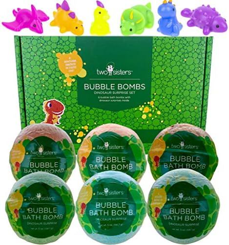 Two Sisters Spa Bubble Bombs Dinosaur Surprise Set | Bath Bombs for Kids with Toys Inside | 6 Pac... | Amazon (US)