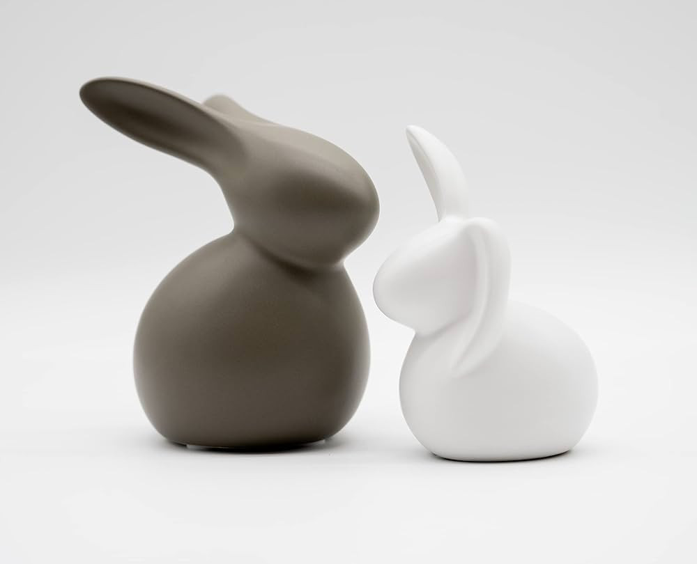 Ceramic Set of Couple Rabbits Figurines Animals Decoration Valentine Day Gift New Year 2023 Figur... | Amazon (US)