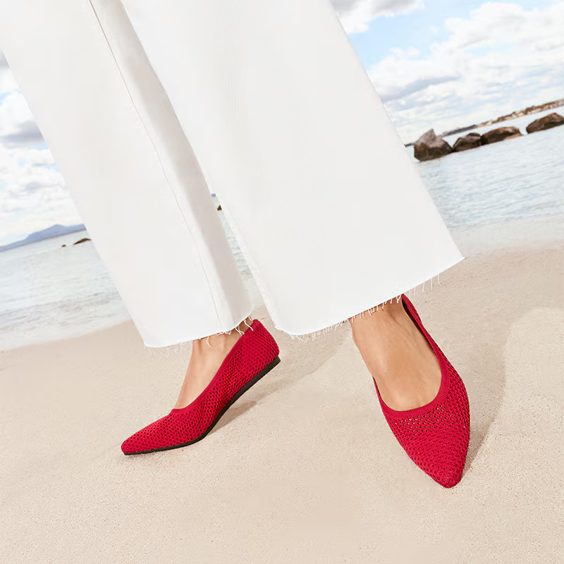 Pointed-Toe Breathable Mesh Ballet Flats (Aria 5°) | VIVAIA