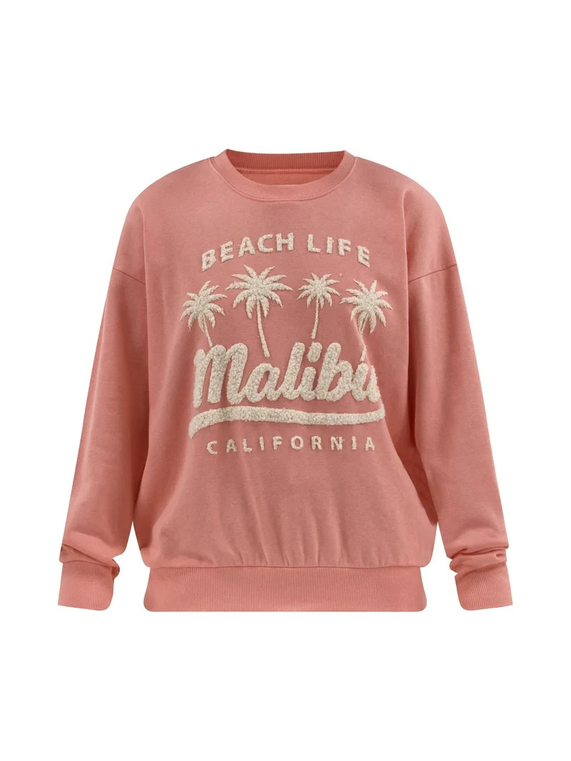 No Boundaries Oversized Graphic Crewneck Sweatshirt, Women's | Walmart (US)