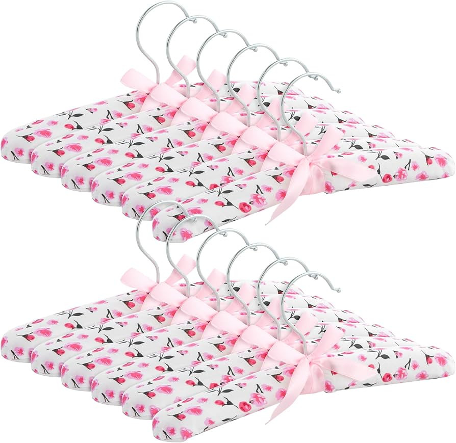 Juvale Padded Baby Clothes Hangers - Wrinkle-Free Closet Organization - Satin Padded Infant Hange... | Amazon (US)