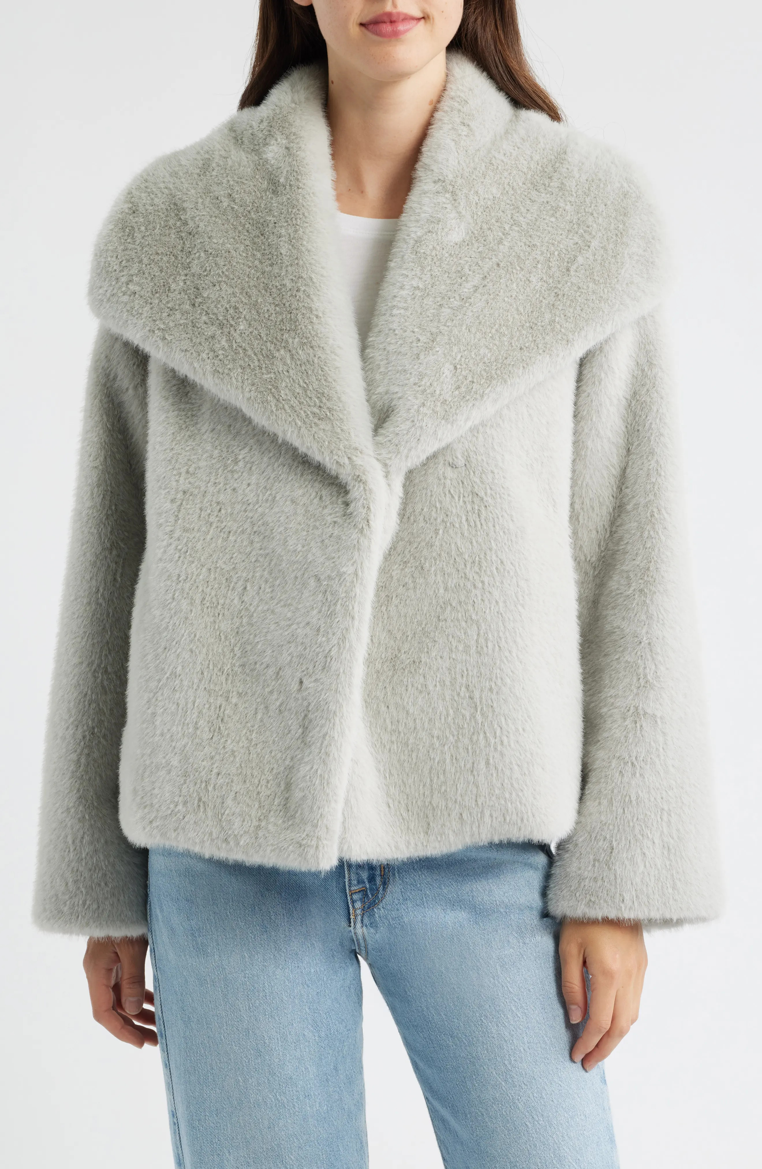 Sam Edelman Faux Fur Jacket in Mink at Nordstrom, Size Medium | Nordstrom