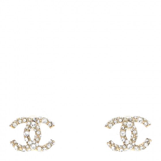 CHANEL Crystal CC Earrings Gold | FASHIONPHILE | FASHIONPHILE (US)