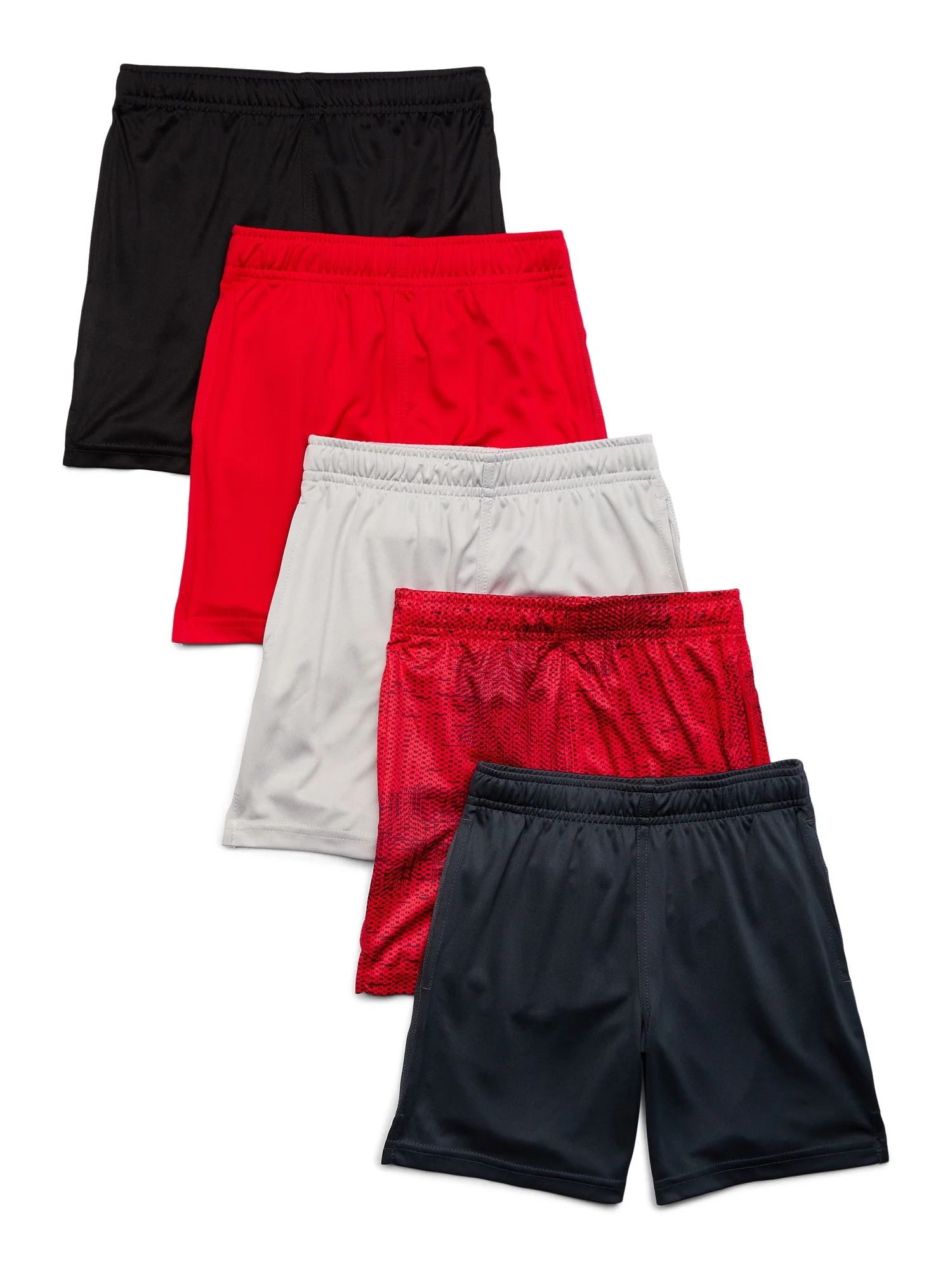 Athletic Works Boy's Active Performance Shorts, 6-Pack, Sizes 4-18 & Husky | Walmart (US)