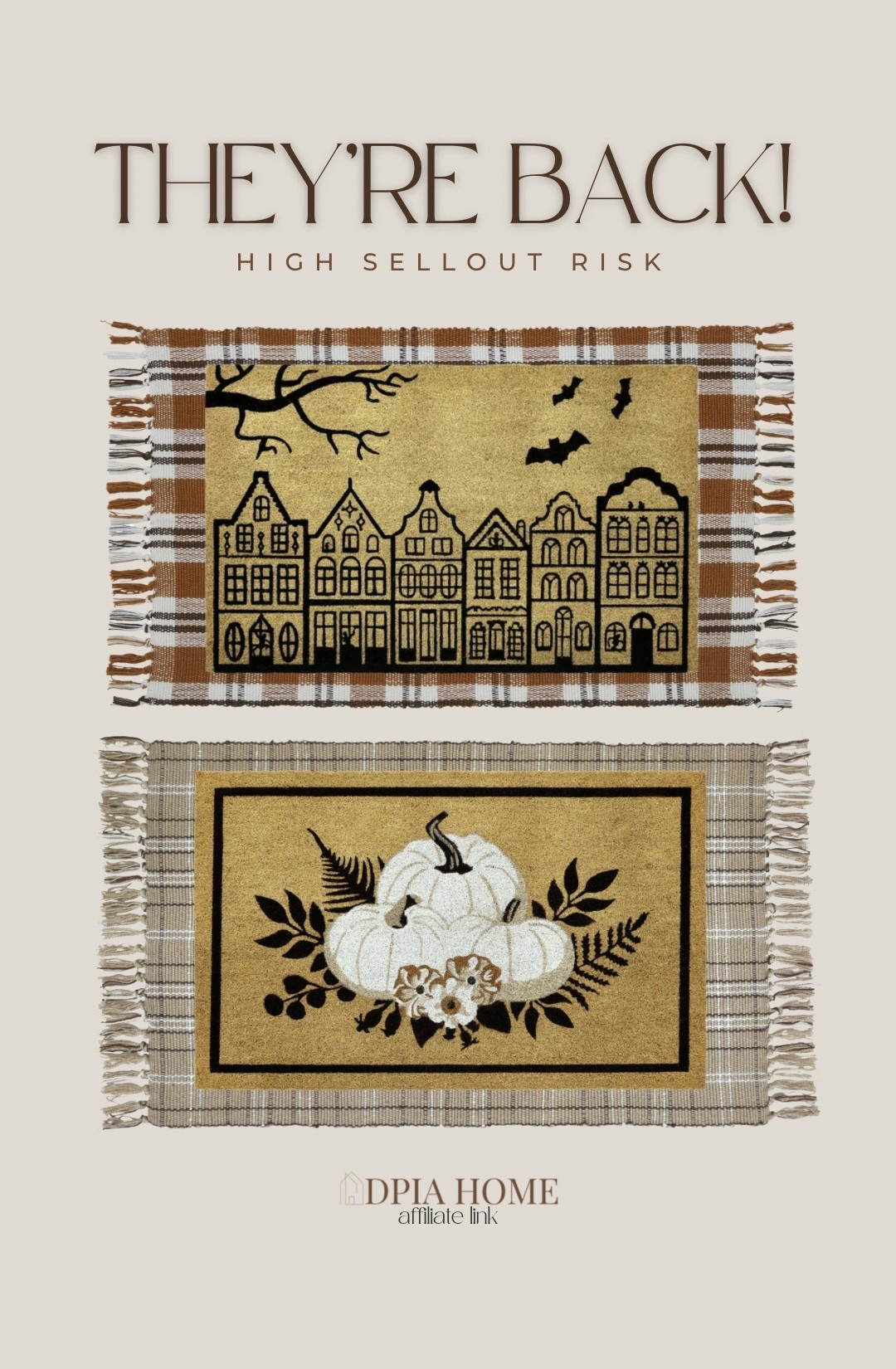 They’re back!! … and they won’t last.  Walmart released the 2025 Fall & Halloween Coir Doormats. The oversized sell out first. 

What I love is I can layer these oversized doormats for just under $50. I started purchasing these last year during the holidays Make sure to layer with your favorite plaid doormat. 🖤🤎🧡 

#LTKHome #LTKSeasonal #LTKSaleAlert