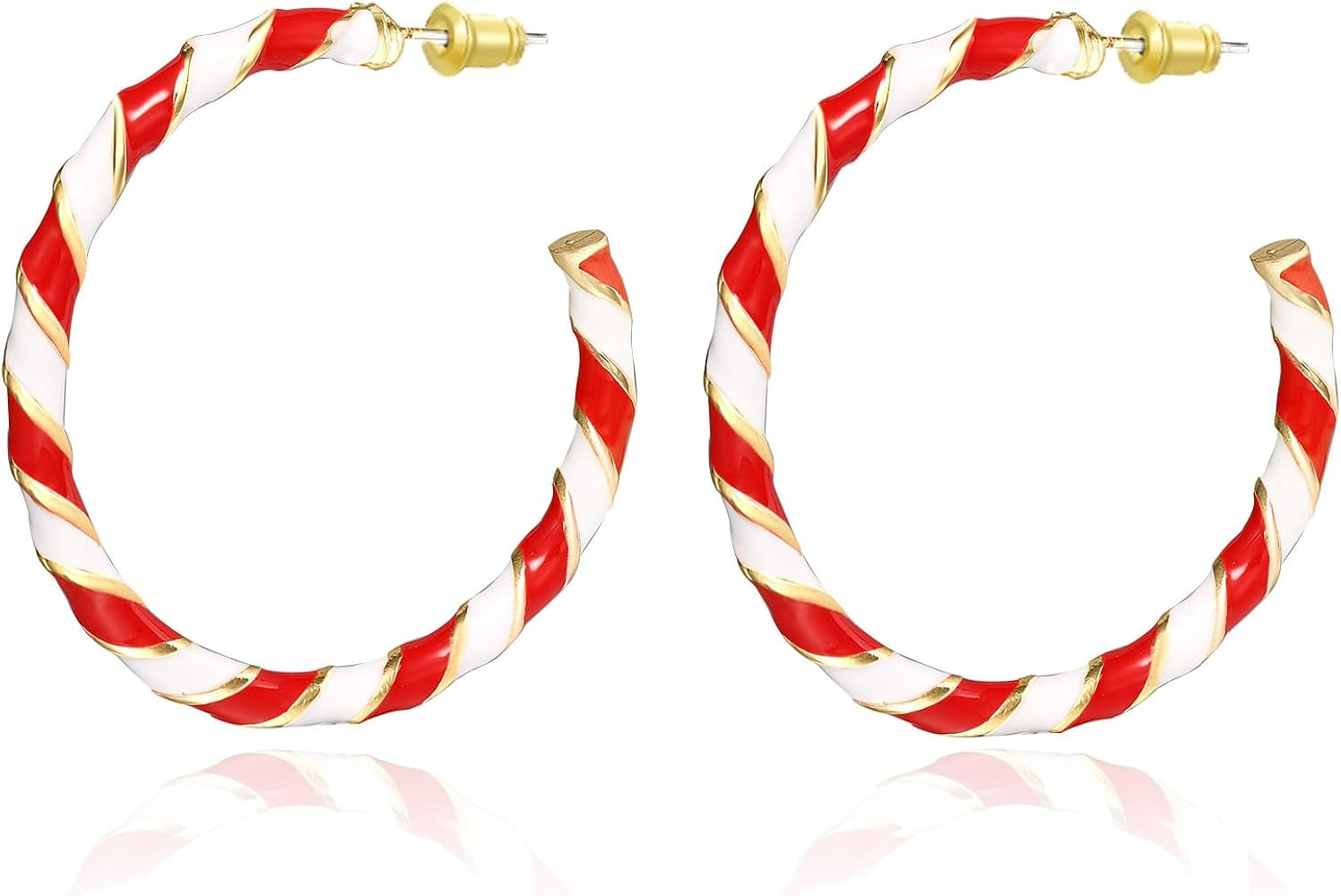Stocking Stuffers - Christmas Earrings for Women Xmas Oval Hoop Dangle hypoallergenic Earrings Ch... | Amazon (US)