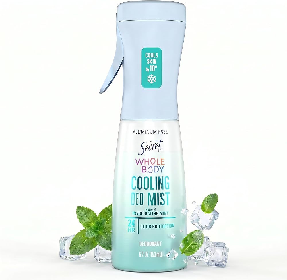 Secret Cooling Aluminum Free Whole Body Deodorant Mist for Women, 24hr Odor Protection, Instant C... | Amazon (US)