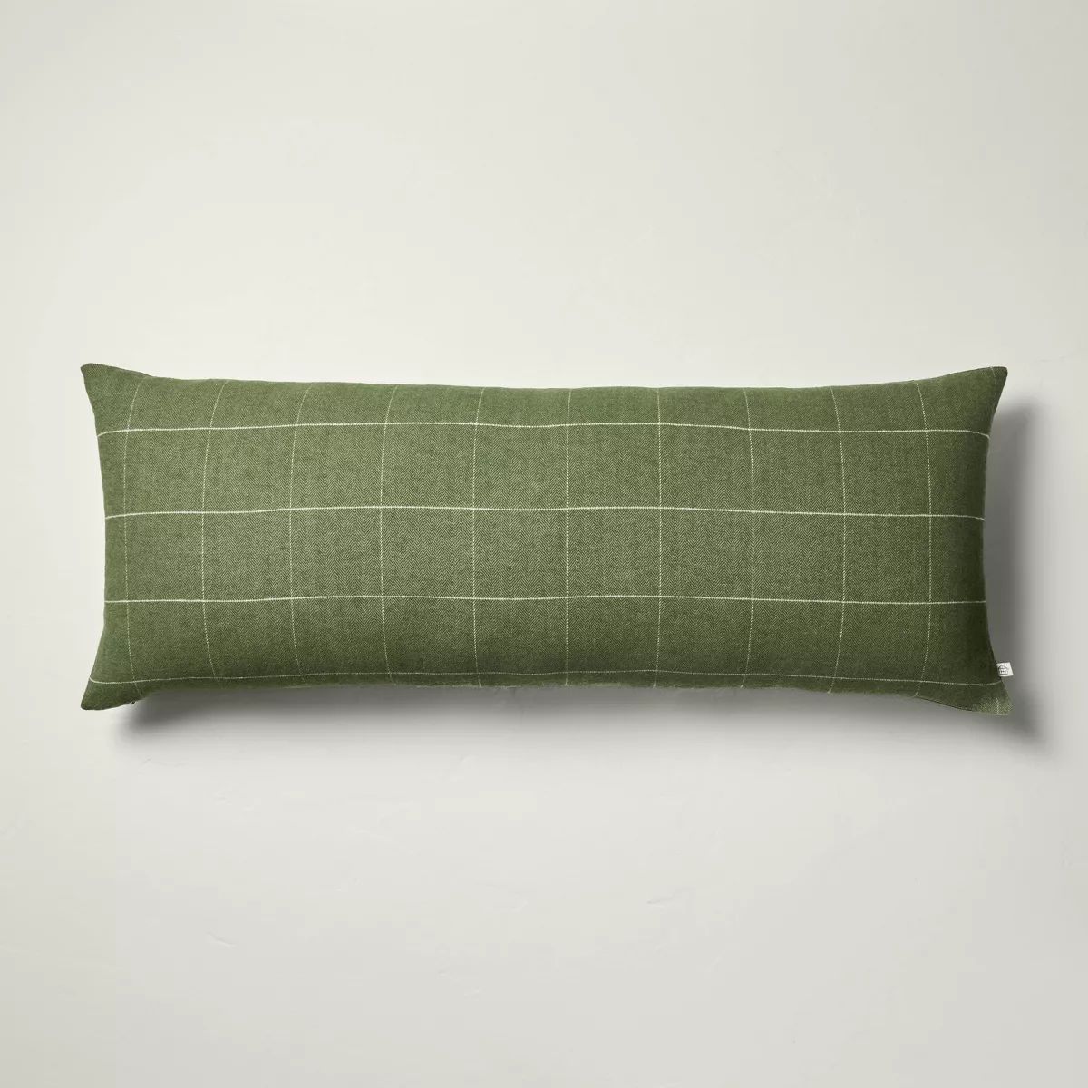 14"x36" Windowpane Plaid Oblong Pillow Dark Green - Hearth & Hand™ with Magnolia | Target