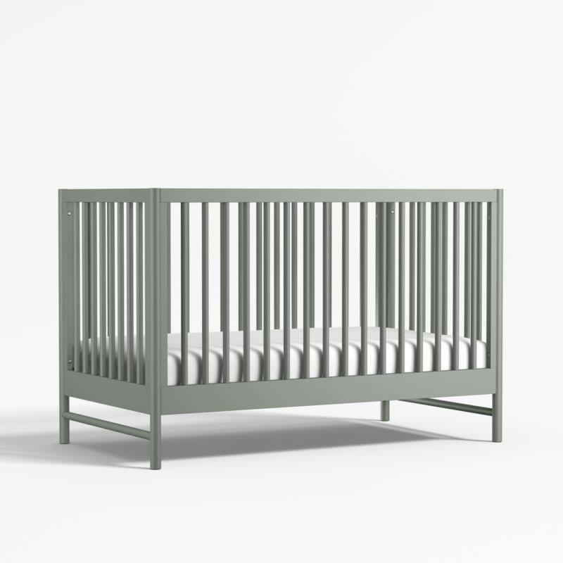 Classic Laurel Green Wood Convertible Baby Crib | Crate & Kids | Crate & Barrel