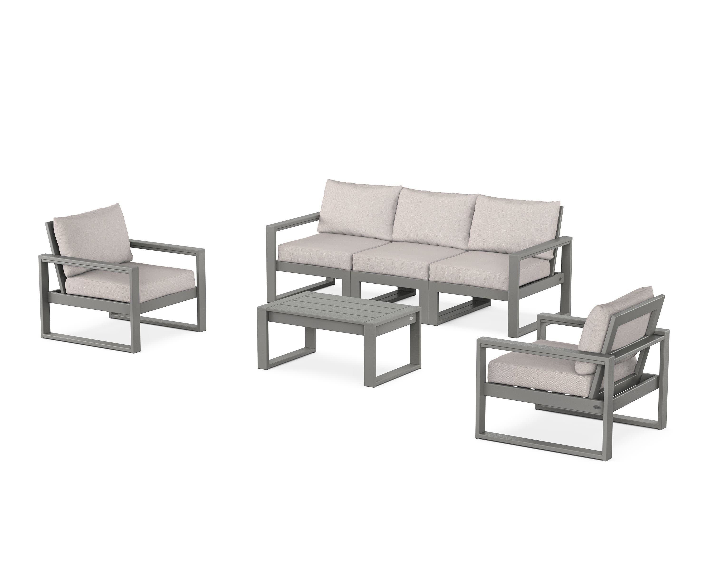 EDGE Sectional 4-Piece Deep Seating Set with Sofa | POLYWOOD