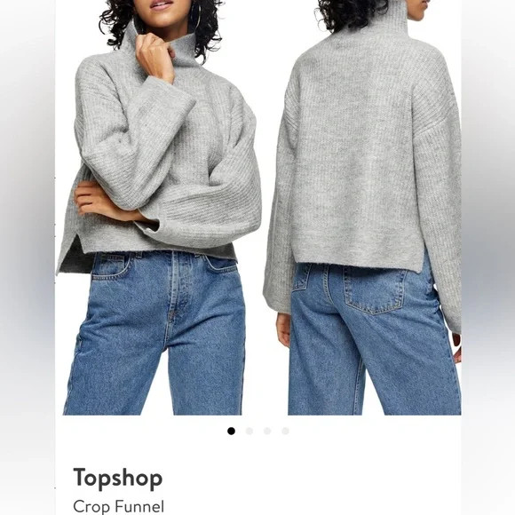 Top shop crop funnel neck sweater | Poshmark
