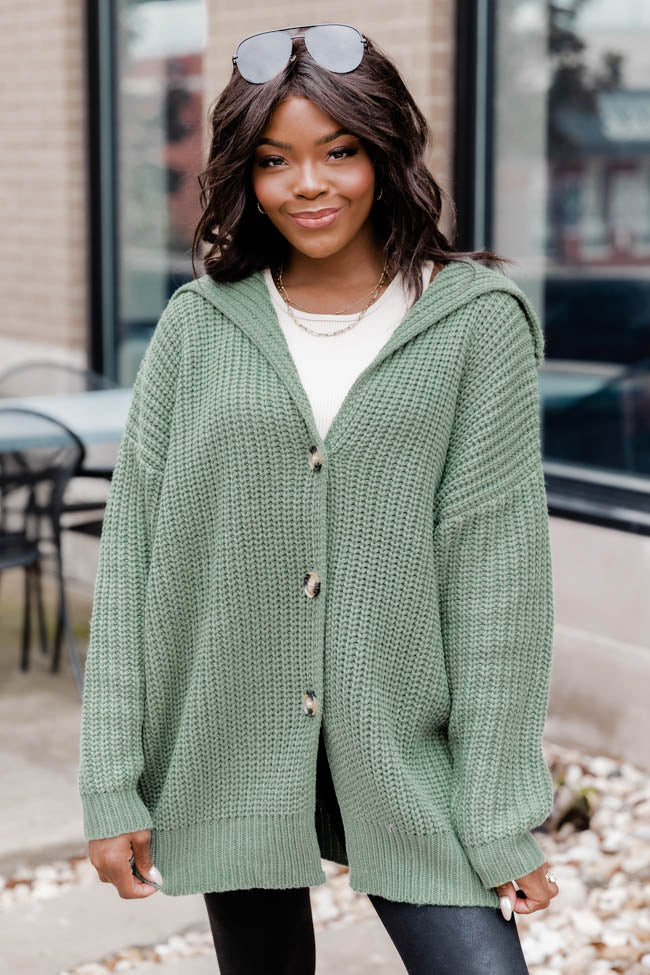 All In Theory Olive Oversized Cardigan | Pink Lily