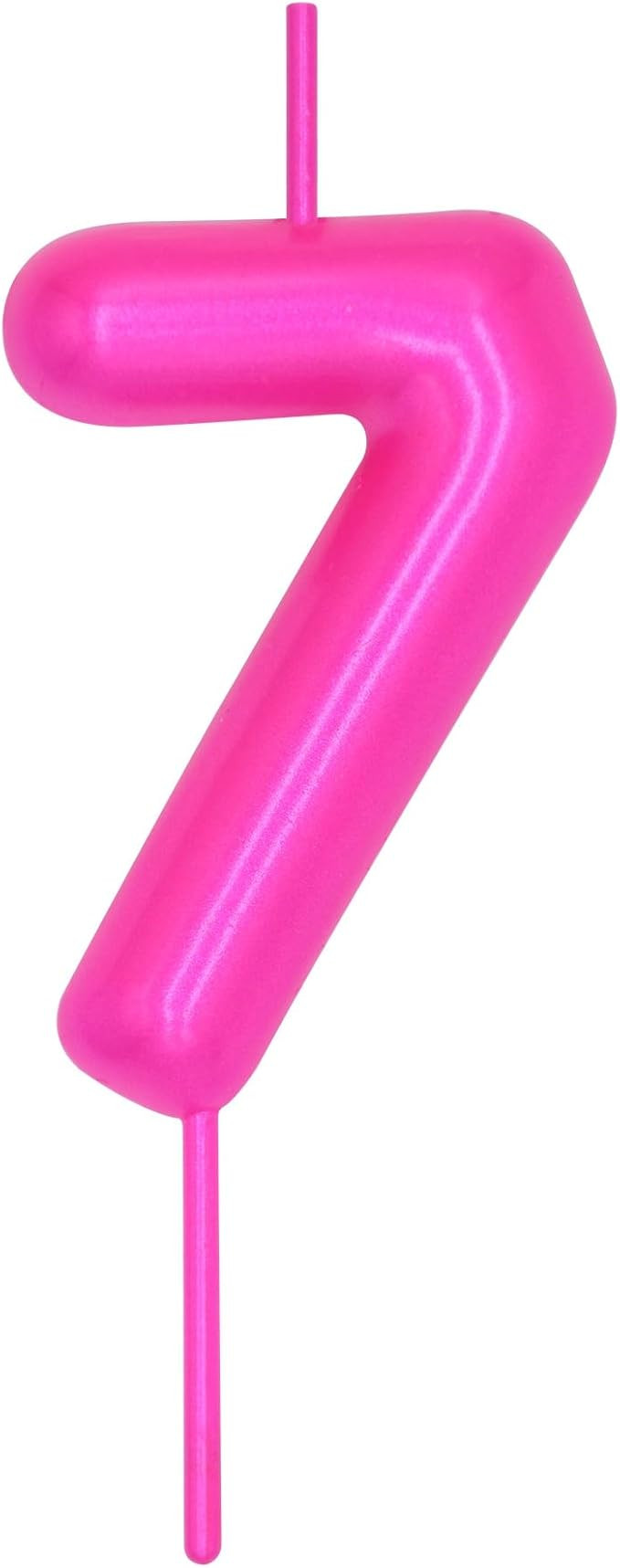 DERVENTA Birthday Candles Numbers Pink 2.36 inch Party Cake Topper 1 Piece (Number 7 Pink) | Amazon (US)