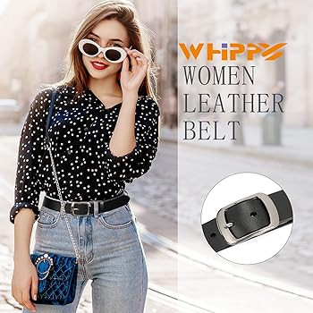 WHIPPY Women Leather Belts for Jeans Pants Fashion Dress Belt for Women with Solid Pin Buckle | Amazon (US)