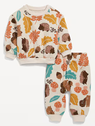Unisex Printed Quilted Crew-Neck Sweatshirt & Jogger Pants Set for Baby | Old Navy (US)