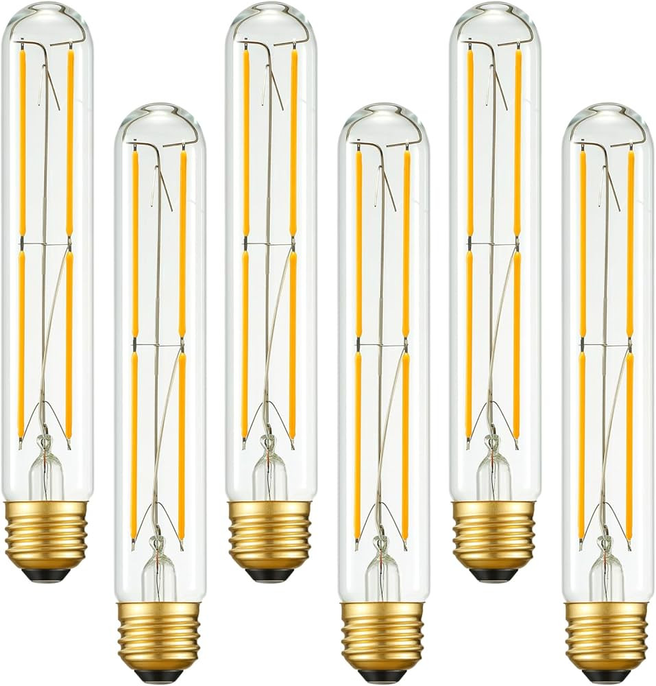 Arberlic 7.3 Inch T10 LED Bulb,6W Tubular Light Bulb Equivalent E26 led Bulb 60 watt dimmable,War... | Amazon (US)