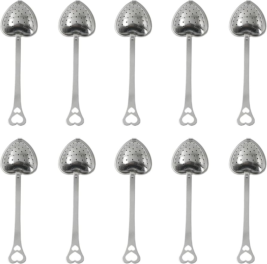 Stainless Steel Tea Strainer Made of Stainless Steel - Heart-Shaped Tea Strainer with Handle Brew... | Amazon (US)
