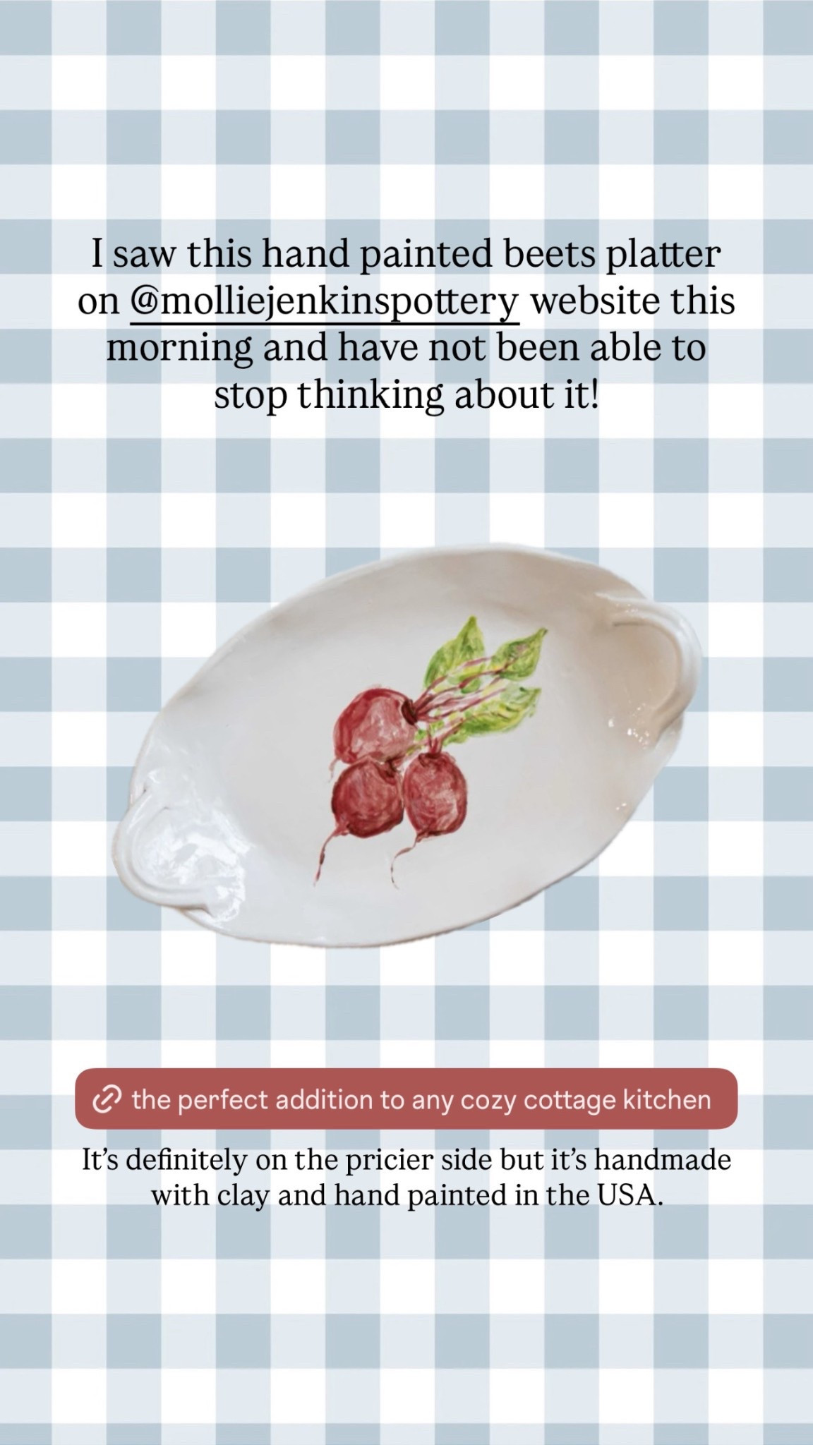 This @molliejenkins hand painted beets platter would be the perfect addition to any cozy cottage kitchen. 

#LTKHome