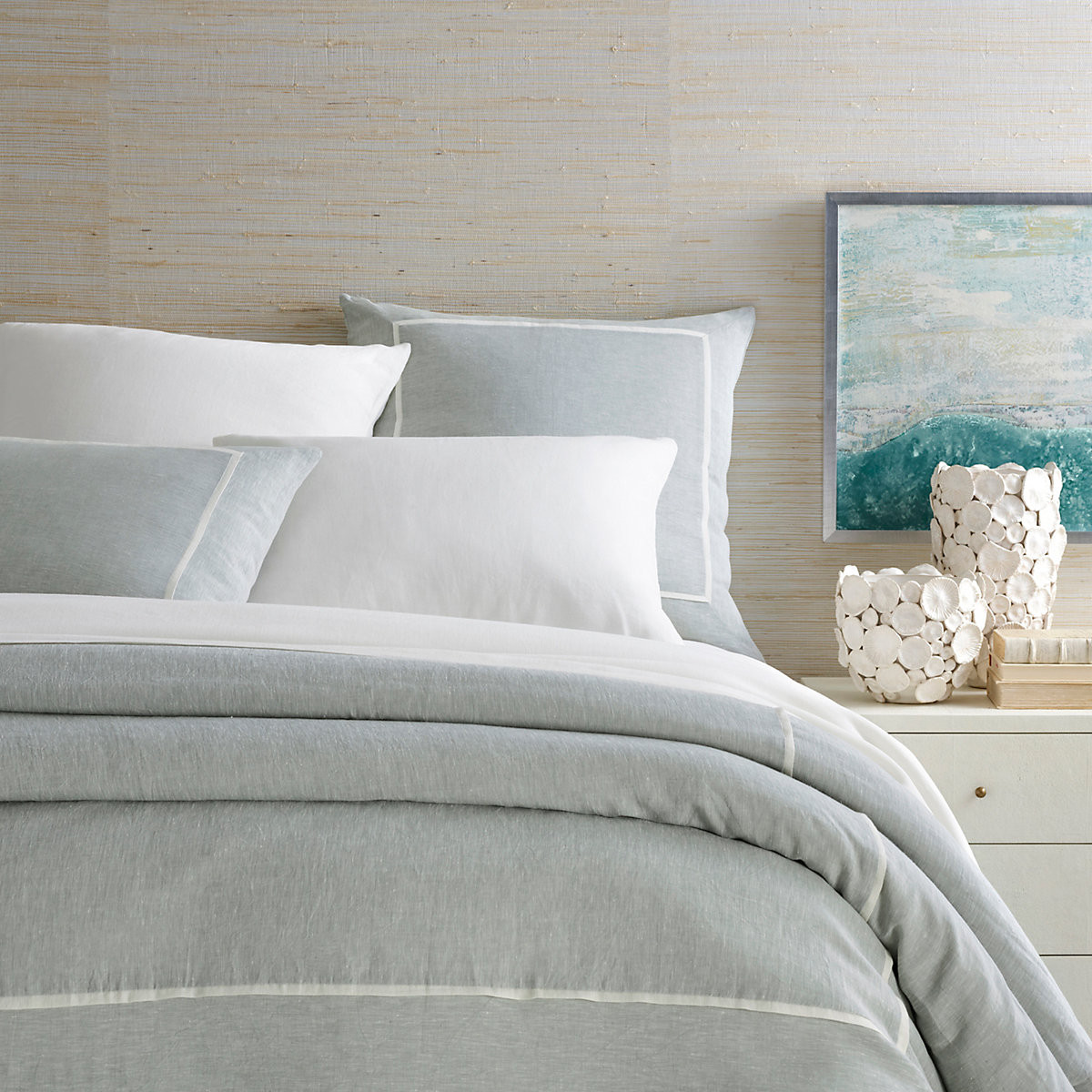 Keaton Linen Sky Duvet Cover | Pine Cone Hill | Annie Selke