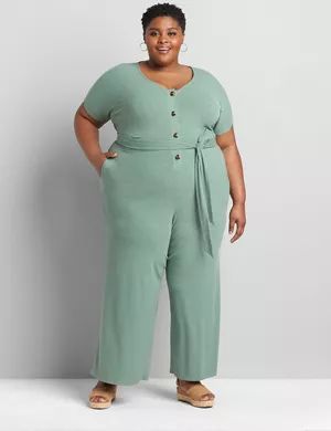 Ribbed Belted Jumpsuit | Lane Bryant (US)