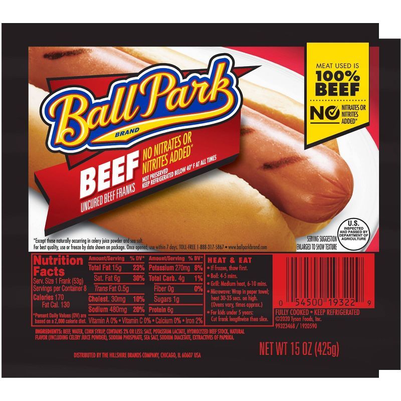 Ball Park Uncured Beef Franks - 15oz/8ct | Target