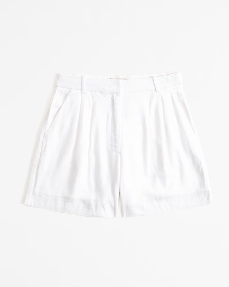 Women's A&F Sloane Tailored Linen-Blend Short | Women's Bottoms | Abercrombie.com | Abercrombie & Fitch (US)