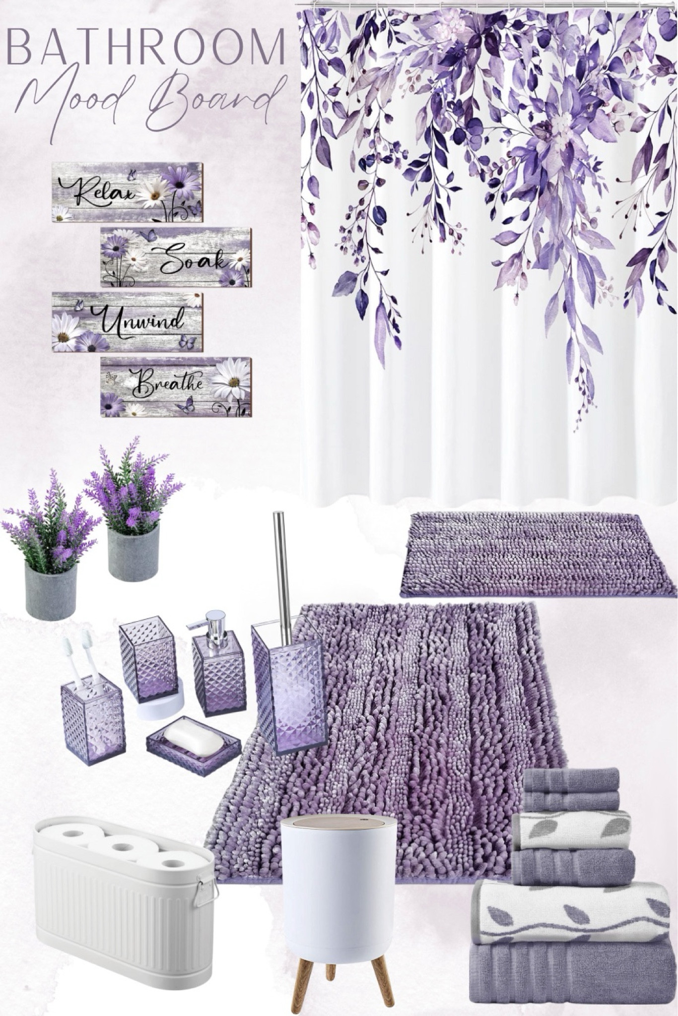Purple bathroom design! Floral lavender bathroom ideas.

#LTKhome