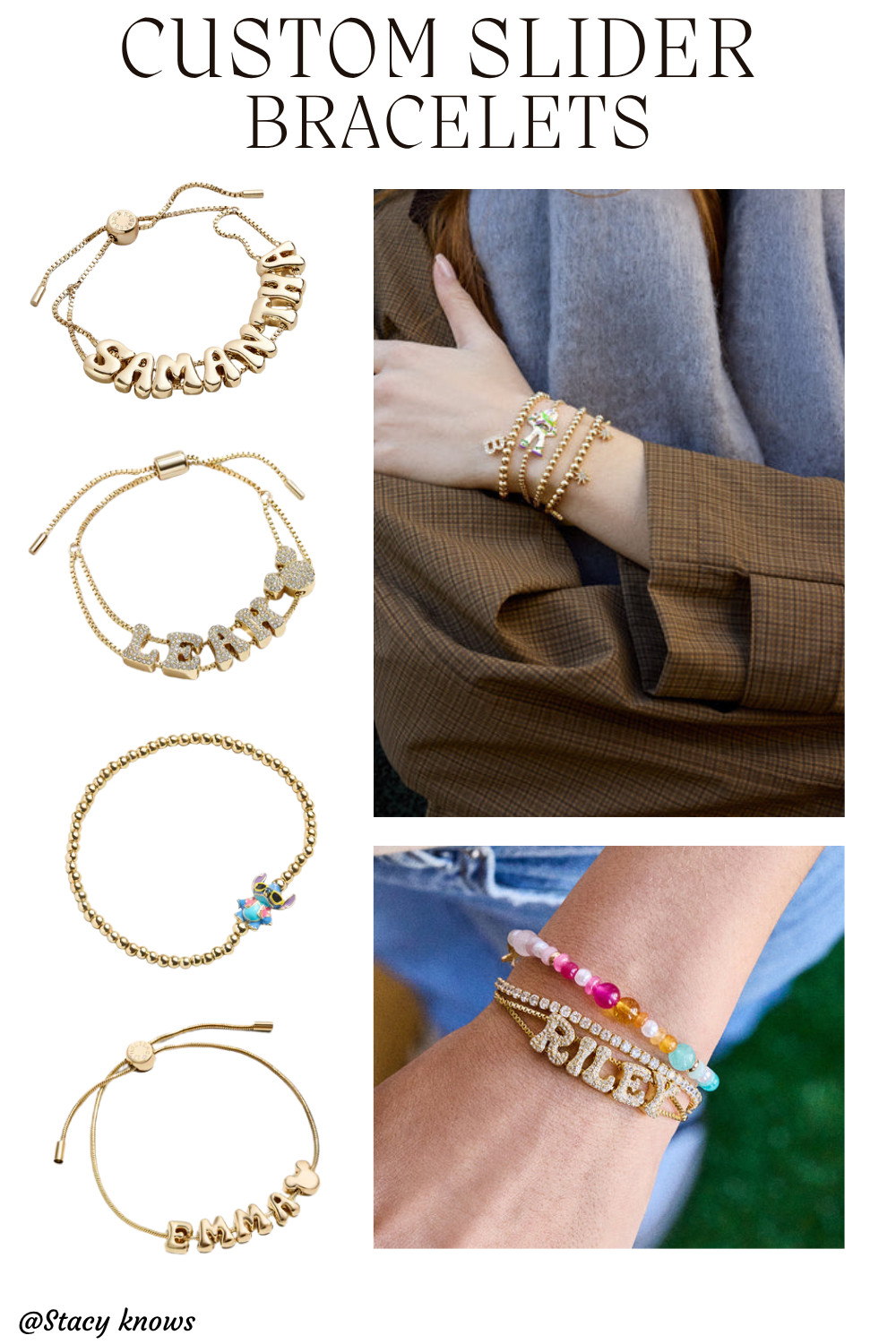 Add a personal touch to your jewelry collection with these gorgeous custom slider bracelets. Whether you're gifting a loved one or treating yourself, their adjustable fit and chic design make them the perfect everyday accessory to stack and layer.
Shop these personalized favorites here.
#CustomJewelry #SliderBracelet #PersonalizedAccessories #StackableBracelets #JewelryAddict #LTKJewelry #GiftIdeasForHer #EverydayStyle #GoldJewelry #BraceletStack 

 #LTKselfcare #LTKPetite #LTKBeauty
